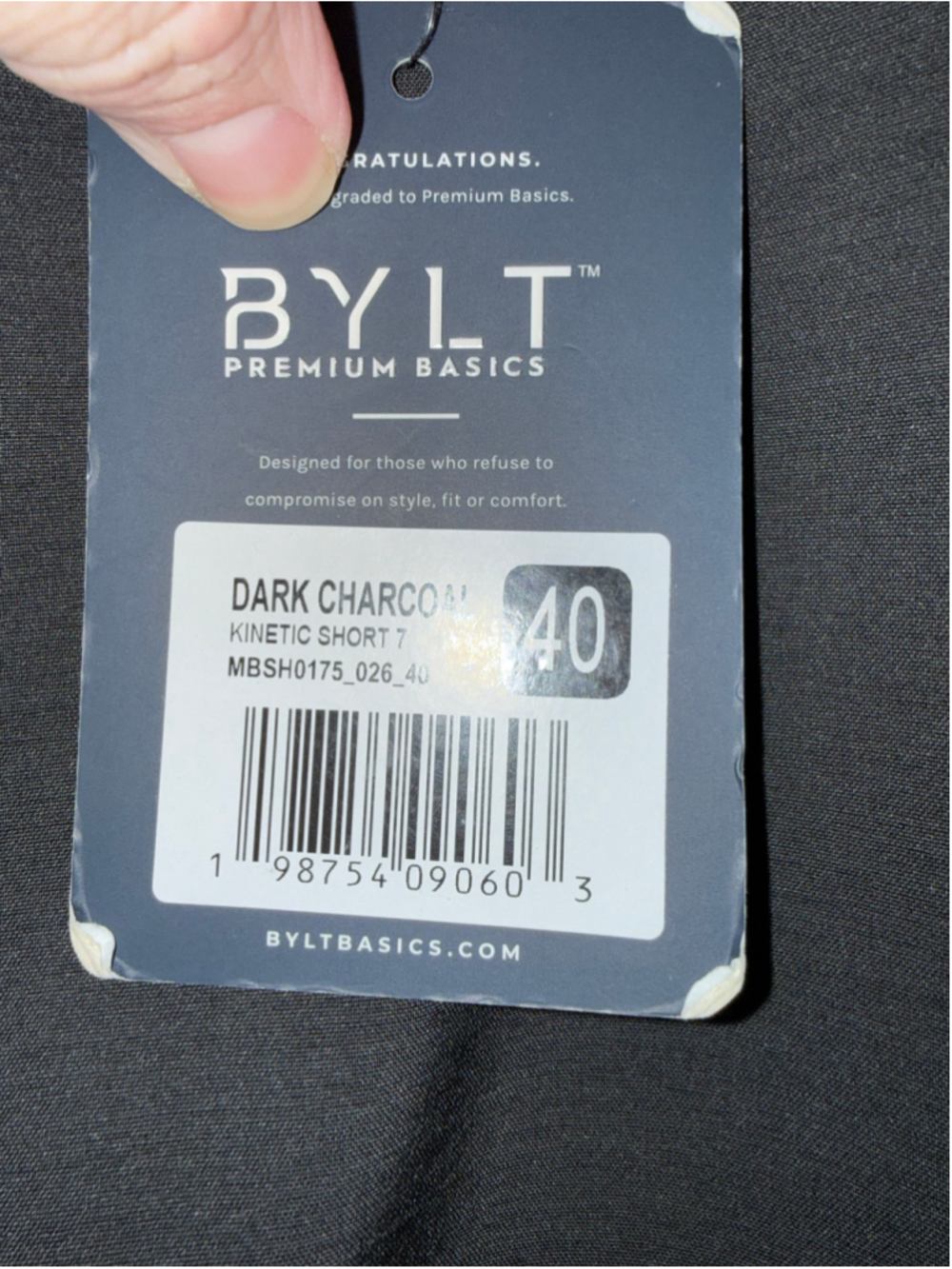 Men's Bylt Basics Shorts size 40 Kinetic Shorts Black Flat Front 7’ Inseam NEW - Picture 10 of 14